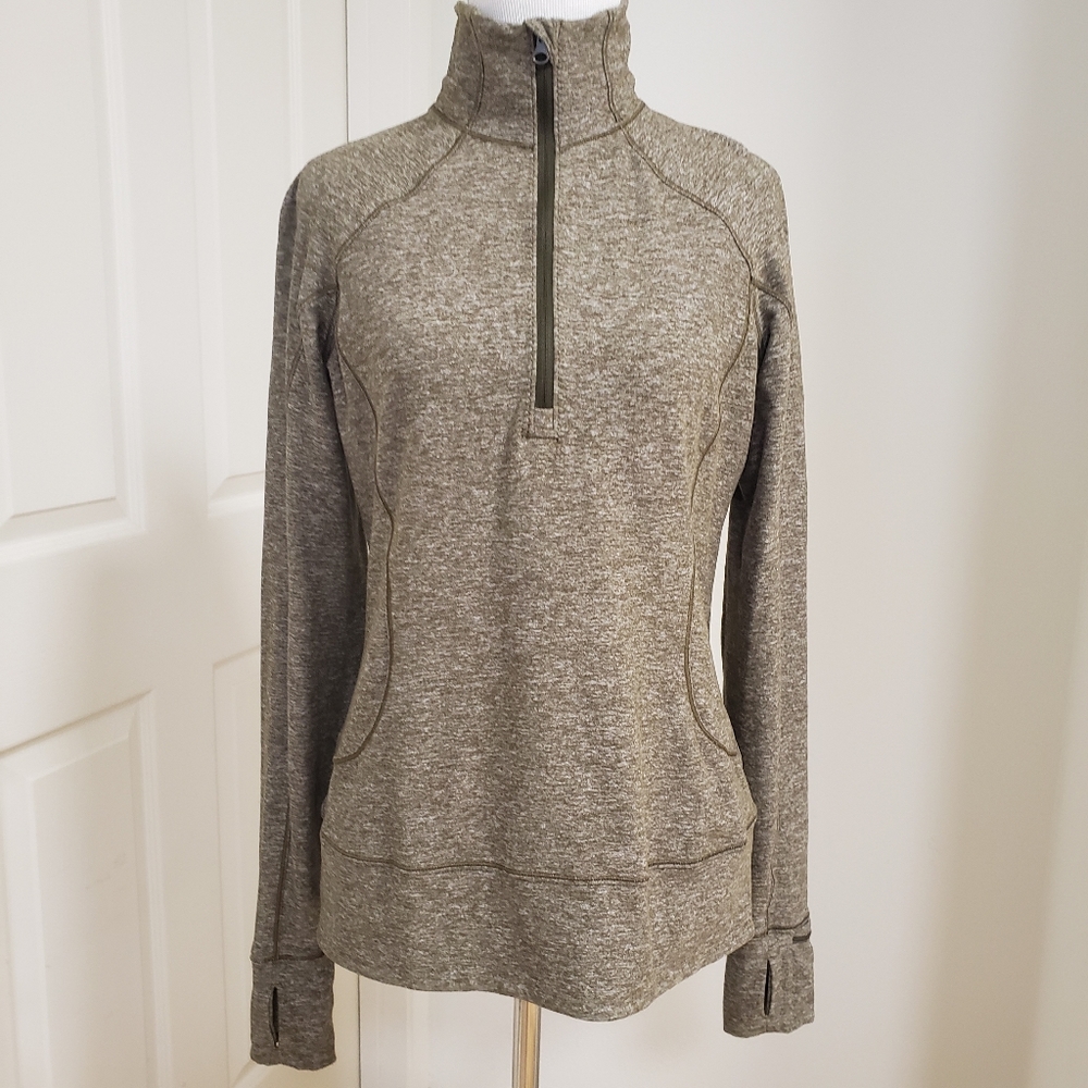 Lululemon Rush Hour 1/2 Zip Size 8 Military Green